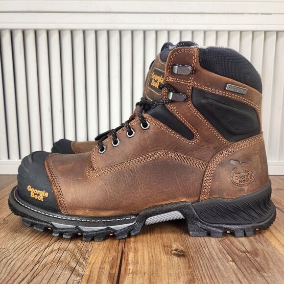 Georgia Boot GB00284 6" Rumbler Mens 9 Wide Brown Waterproof Comp Toe Work Boots - Picture 4 of 13